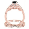thumbnail image 3 of 1.25 Carat Black Diamond Vintage floral Bridal Set Engagement Ring on 10k Rose Gold, 3 of 3