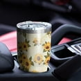 thumbnail image 4 of 30oz Beige Sunflower Pattern Tumblers Stainless Steel Tumbler with Lid and Straw,Vacuum Insulated Double Wall Travel Tumbler Cups Mug with Cleaning Brush for Coffee,Tea, 4 of 7