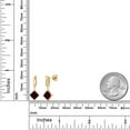 thumbnail image 6 of Gem Stone King 14K Yellow Gold Red Garnet and Lab Grown Diamond Earrings for Women | 2.25 Cttw | Gemstone January Birthstone | Princess 6MM, 6 of 6