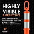 thumbnail image 6 of 44" Delineator Post with Base - 3pk - Ring Top Orange Traffic Stanchion with 10" Reflective Band - 13 lb Octagonal Rubber Base - Security, Street Safety Cordon, Garage Parking Aid - by Xpose Safety, 6 of 6