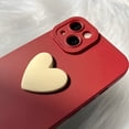 thumbnail image 2 of Cute 3D Love Heart Phone Case for iPhone 13 6.1 inch with Anti-Fall Lens Cameras Cover Protection Slim Dustproof Protective Cover Aesthetic Design for Women Girls, Red, 2 of 15