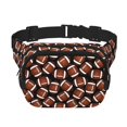 thumbnail image 1 of Balery Brown Football On Black Mochila Cinturón para Mujeres y Hombres, Bolsa de Cintura Impermeable de Doble Capa con Correa, 1 of 9