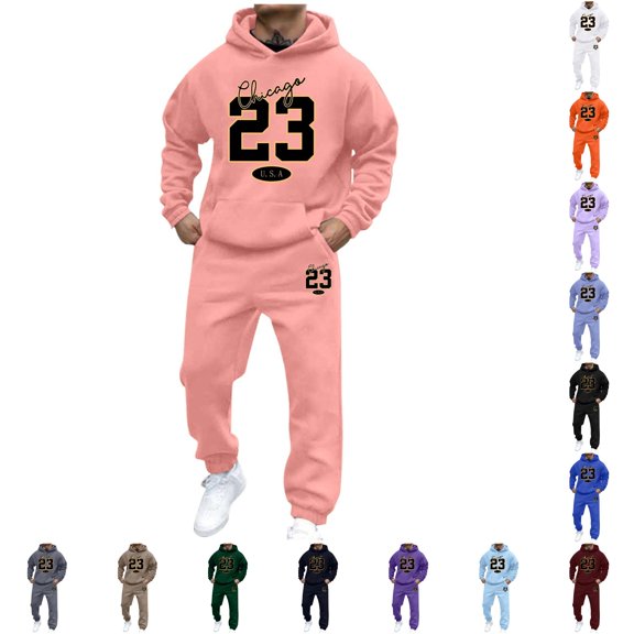 XIAOCHA Womens Number Print Tracksuit Relaxed Fit Fall Daily Jogger Set Sweatshirts