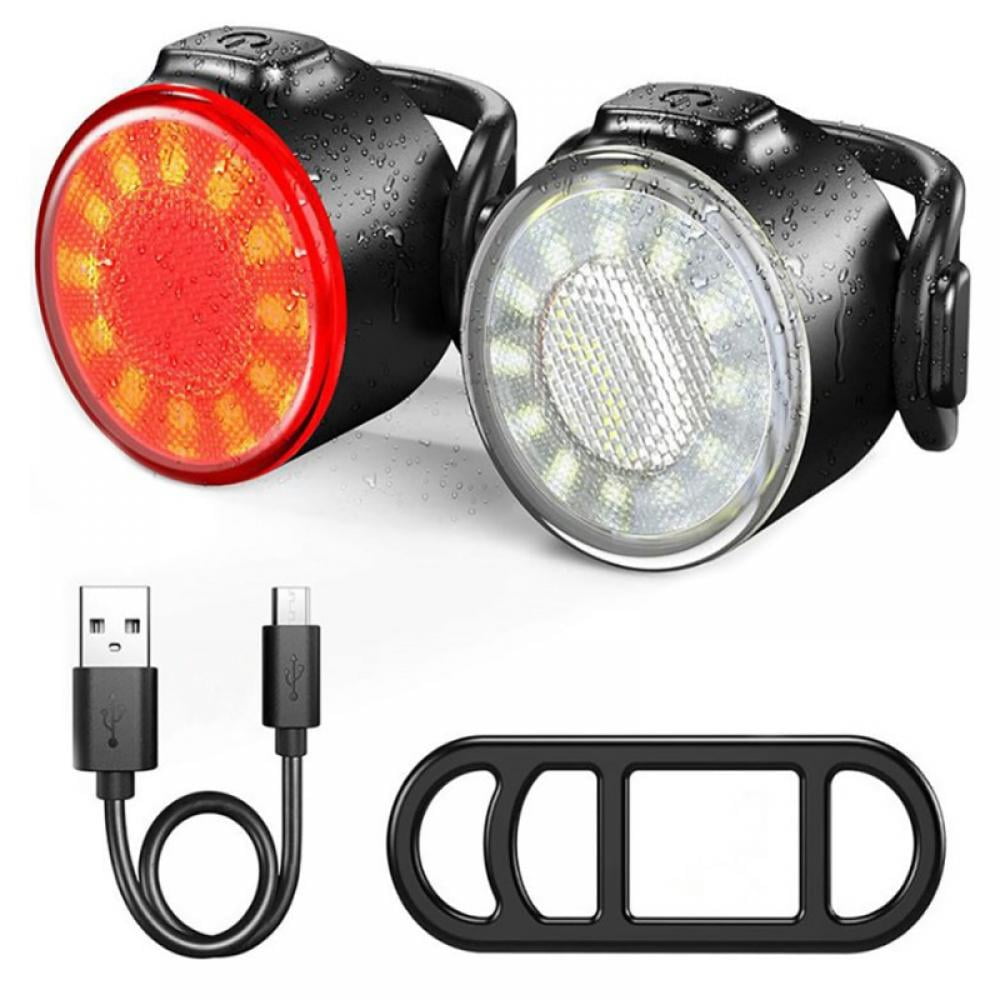 Waterproof USB Rechargeable Bike Lights Taillight Caution Bicycle Warning Light 