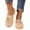 Beige, variant on Womens Breathable Woven Slip On Mules Decorative Bow Lace Detail Closed Round Toe Comfy Summer Vacation Flats