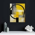 thumbnail image 4 of Nawypu  Yellow and Grey Abstract Geometric Circle Canvas Wall Art Rustic Lemon Yellow Prints Artwork for Living Room Bedroom Wall Decoration, 4 of 4