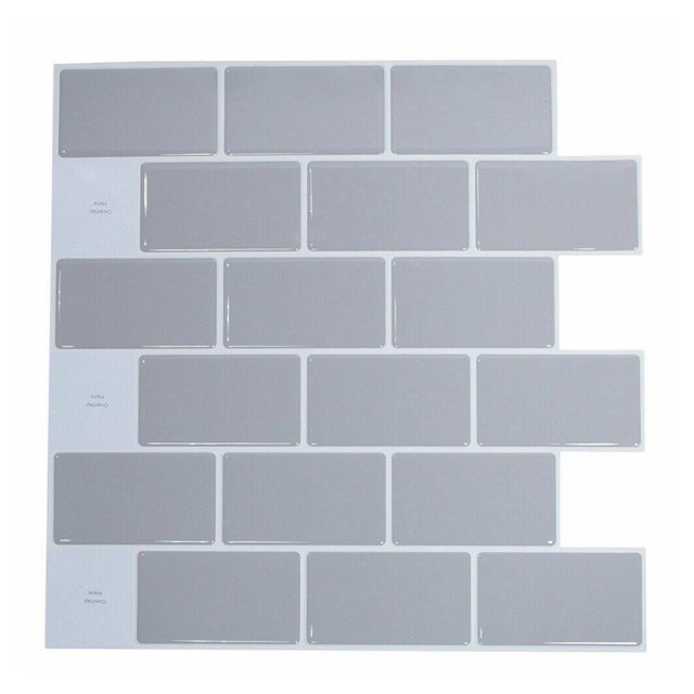 Injueey Adhesivo para azulejos de pared, papel tapiz de plástico de ladrillo 3D, autoadhesivo, bricolaje, decoración de pared para el hogar, BW55 gris Type3 NO3 Injueey HA002477-04