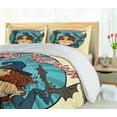 thumbnail image 5 of Ambesonne Halloween Duvet Cover Set, Pop Art Witch with a Bat, 2-Calking, Pale Yellow and Multicolor, 5 of 7
