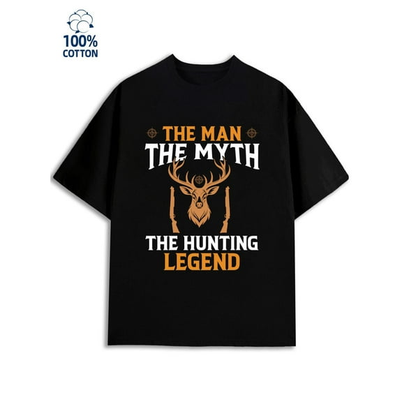 Hunting Legend Tee for men 180G 100% Cotton black Original Unisex Shirt Printed tshirts Basic Unisex Shirt Crewneck tshirts Fashion Unisex Shirt Crewneck tshirts Trendy Unisex Shirt Printed tshirts