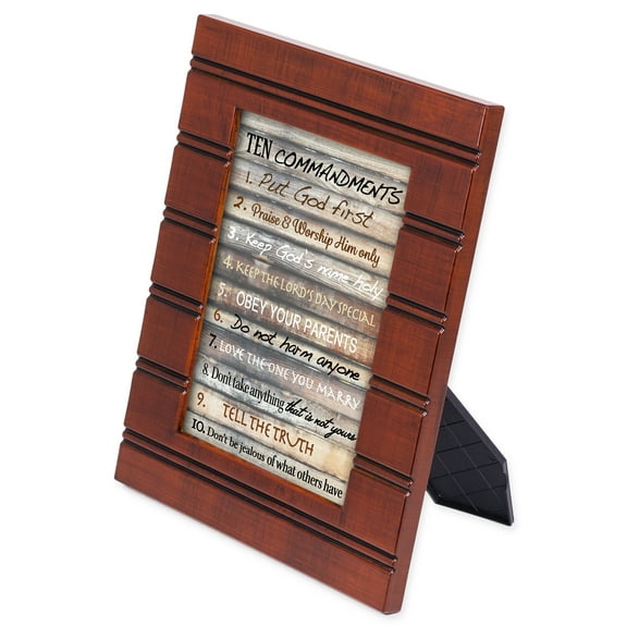 Cottage Garden Contemporary Ten Commandments Wood Finish 8 x 10 Framed Wall Art Plaque