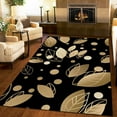 thumbnail image 3 of Luxurious Gilded Leaf Bedroom Rug, Modern Simple Black and Gold Spotted Pattern Living Room Carpet, Rug Pad Fine Fluff Short Velvet Apply to Foyer Bathroom Home,5ft x 7ft, 3 of 7