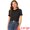 Black, variant on Women's Peter Pan Collar Polka Dots Short Sleeve Tops L Black