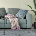 thumbnail image 4 of Glory of Flowers Peacock Throw Pillow with Removable Cover in Blue Light Green White 16x16, 4 of 5
