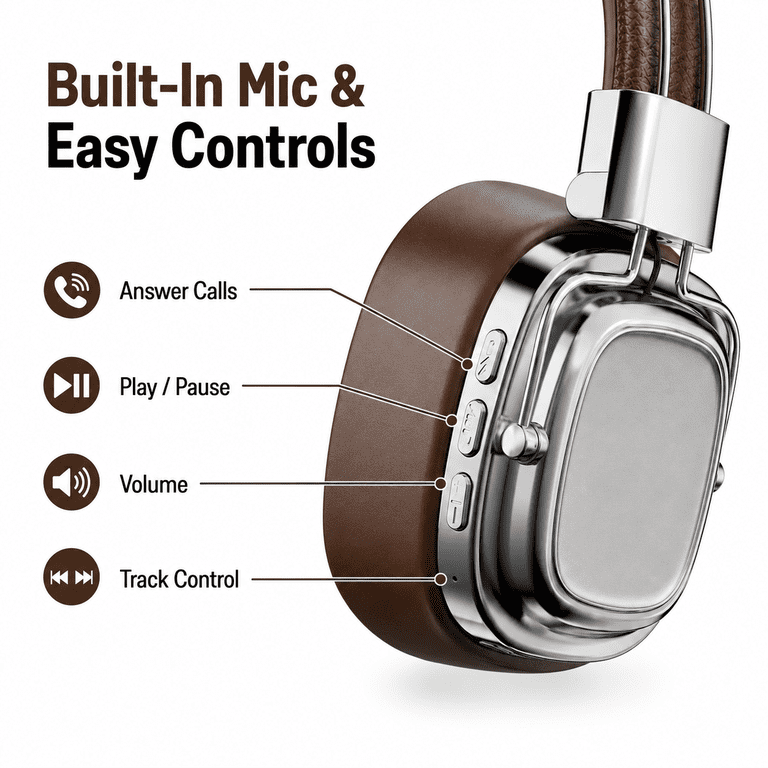 Wireless Bluetooth Over-Ear Headphones with Foldable Design photo 5