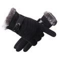 thumbnail image 2 of Guantes de nieve resistentes al viento Guantes de esquí Antideslizantes Ajustable Calor Mantener de cerdo Guantes de snowboard de material cuero para Un negro 3D, 2 of 8