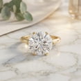 thumbnail image 3 of Rosec Jewels Lab Grown Diamond Engagement Ring 4 Carat - IGI Certified - Round Diamond Solitaire Ring - E-VS1 Quality, 18K Yellow Gold, US 10.50, 3 of 8