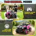 thumbnail image 5 of VIBESPARK 24 Volt 2 Seater Ride on Toys for Kids, Powered Ride on Cars with Remote Control, Electric UTV Car for 3-8 Boys Girls Gift w/ Bluetooth, LED Light, Music, Pink, 5 of 9