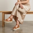 thumbnail image 4 of Cushionaire Melissa Espadrille Platform Sandals For Women with Adjustable Ankle Strap and Memory Foam Insole - Comfortable Womens Wedge Flatform Sandals for Summer, 4 of 16