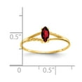 thumbnail image 3 of 14K Yellow Gold Ring Band with Stones (01) January Garnet Marquise Red, Size 9, 3 of 5