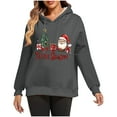 thumbnail image 2 of Black*Friday Chaoheng Hoodies for Women Plus Size Women's Thermal Flocked Christmas Print Hoodie,Brushed Fleece Lined Long Sleeve Pullover Womens Fall Clothes on Sale, 2 of 7