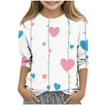 thumbnail image 1 of Blusas y camisas de manga larga con cuello redondo y estampado infantil, manga 3/4/cuello redondo tres cuartos, camisa y top para niños, top de poliéster para niños, 1 of 4