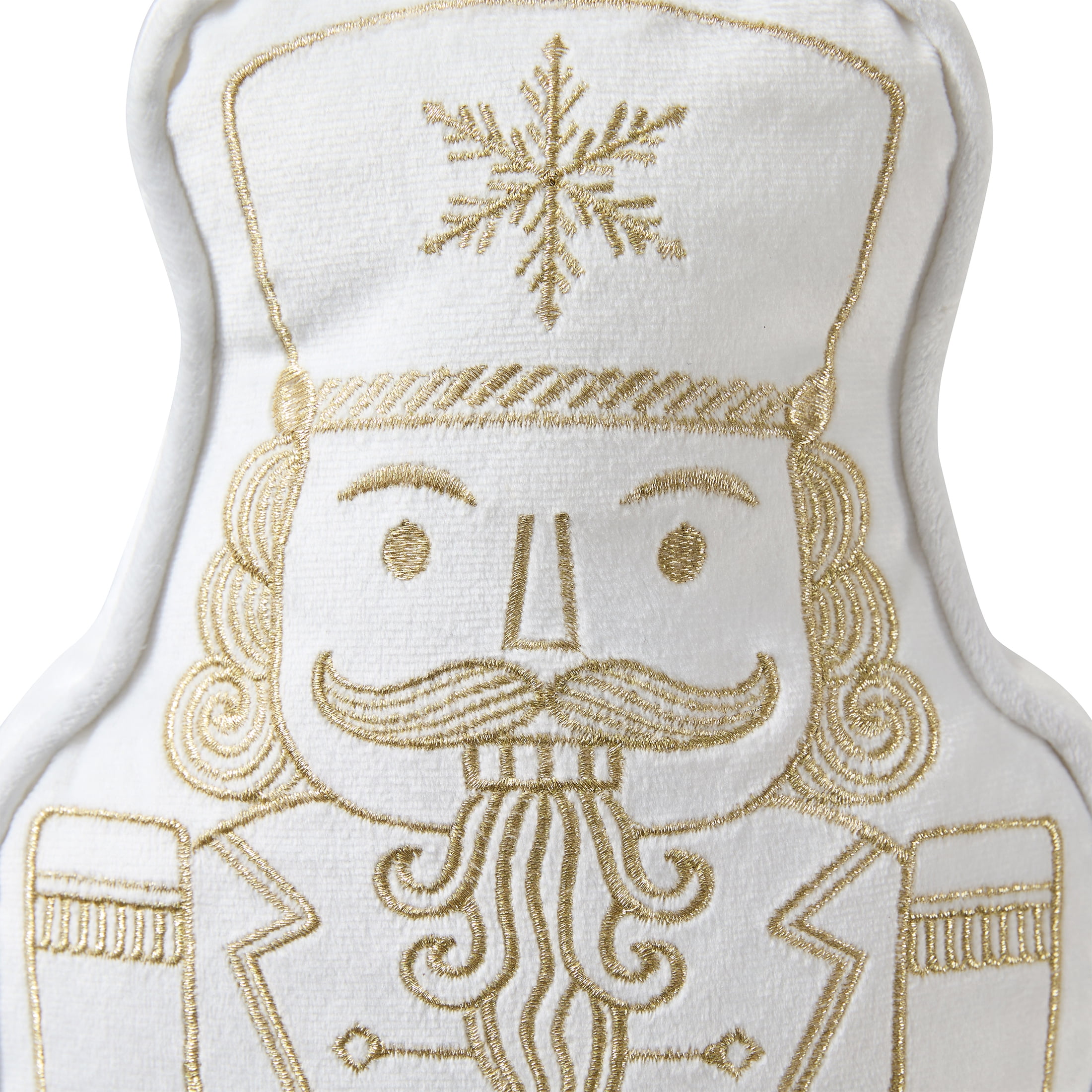 My Texas House 16" x 7" Ivory Nutcracker Embroidered Decorative Pillow