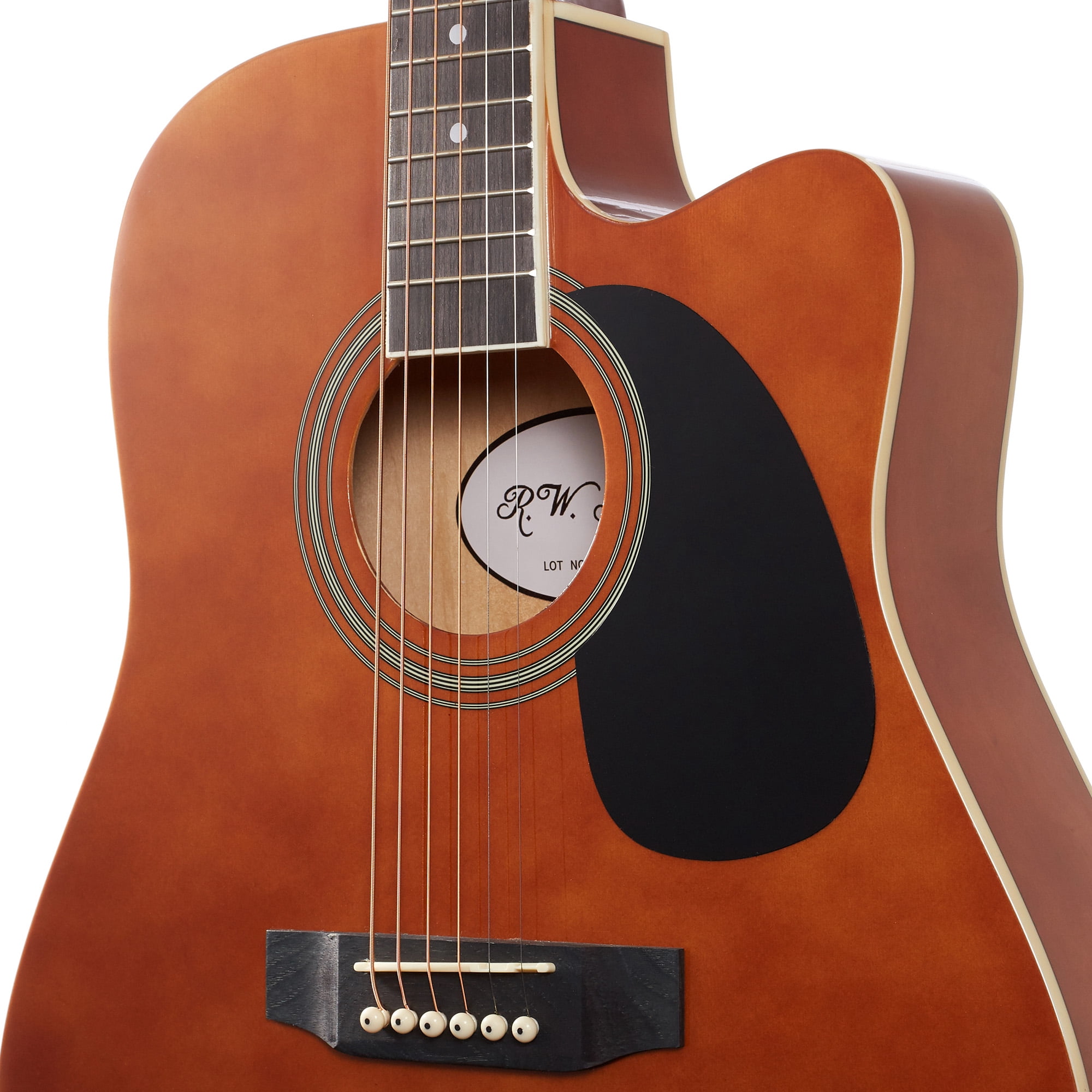 Jameson 41-Inch Full-Size Acoustic Electric Guitar with Thinline Cutaway Design, Brown