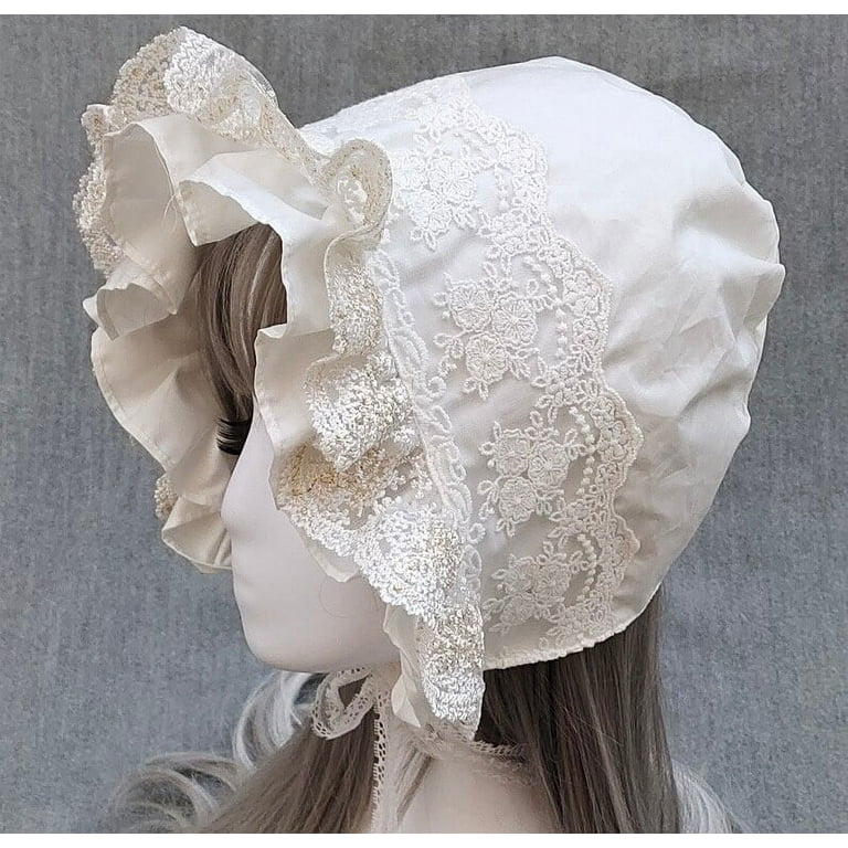 COCOpeaunt Medieval Vintage Maid Cosplay Pumpkin Cotton Cap Lace