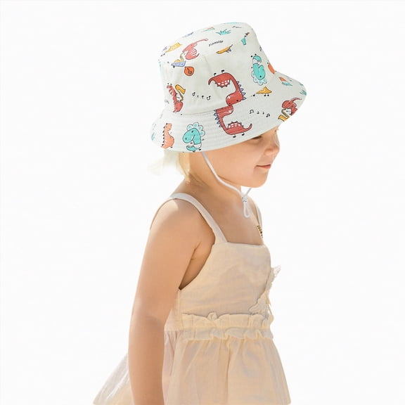 Kids Sun Hat Sun Protection Bucket Hat Toddler Summer Beach Play Hats with Neck Flap for Girl and Boy Ages 3~10(D,One Size)