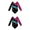 thumbnail image 1 of Leotardo de Gimnasia de Manga Larga Sunnimix 2 Piezas Traje de Ballet Ropa Deportiva Maillot Metalizado, 1 of 8