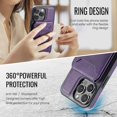 thumbnail image 4 of Decase Compatible with iPhone 16 Pro Max 2 in 1 Detachable Card Bag RFID Blocking Wallet Case,Durable PU Leather Wallet Magnetic Case with Card Holder Card Slots Phone Cover with Ring Stand,Purple, 4 of 10
