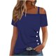 thumbnail image 2 of Fiudx Ofertas Flash Del Día Solo En Línea Blusa con Botones y Manga Corta Halter con Hombros Descubiertos para Mujer, 2 of 5