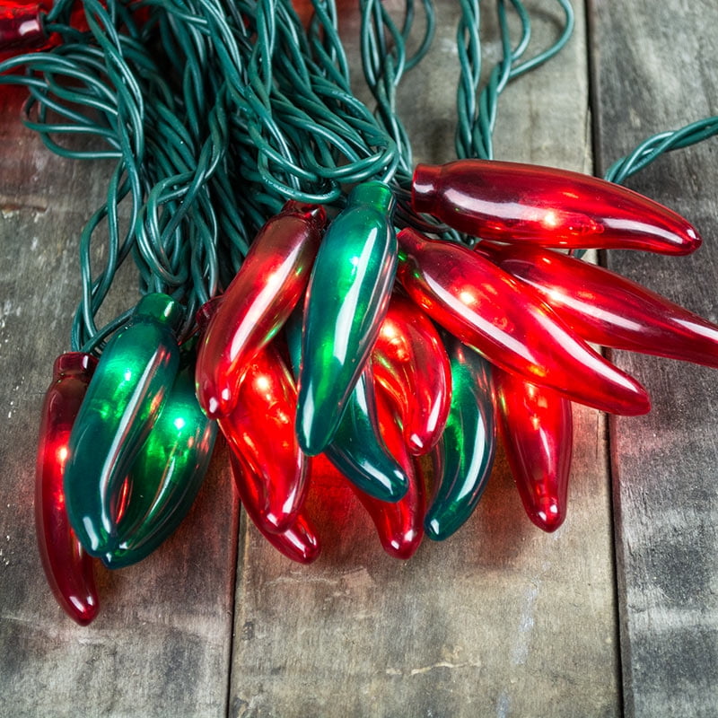 See All String Lights Chili Pepper Fiesta String Lights PlugIn 11 ft Red & Green