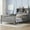 Gray + Twin, variant on Twin Size Platform Bed with Storage Headboard, Pull-Out Design, High-Quality Safety Rails, White