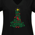 thumbnail image 4 of Inktastic We Wish You A Merry Christmas Women's Plus Size V-Neck T-Shirt, 4 of 5
