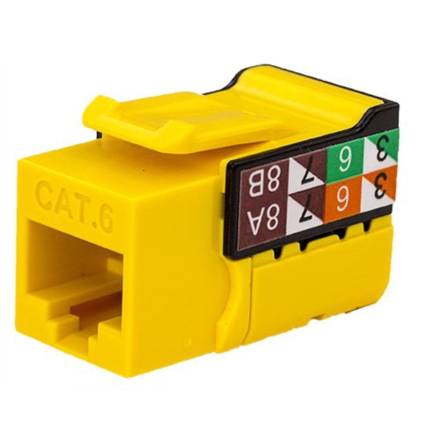 CAT6 RJ45 Keystone Jack Serie V-Max - Color Amarillo - (Paquete de 50)