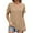 Khaki, variant on CAIVO Womens Tops Basic T Shirt Casual V Neck Short Sleeve Solid Color Cozy T-Shirts