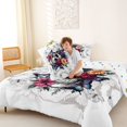 thumbnail image 4 of Homewish Gothic Halloween Skeleton Full Size Comforter Sets,Multicolor Floral Butterflies Bedding Comforter Set,Polkadot Reversible,3-Piece,1 Comforter and 2 Pillowcases, 4 of 7