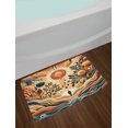 thumbnail image 2 of Ambesonne Trippy Bath Mat, Bohemian Huddles of Clouds, 30.2" x 20", Pale Brown Petrol Blue, 2 of 3
