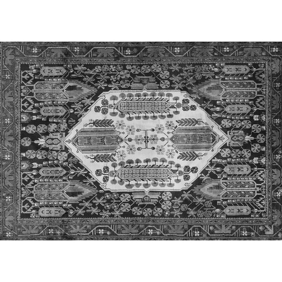 Ahgly Company Indoor Rectangle Persian Gray Traditional Area Rugs, 5' x 7'