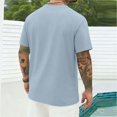 thumbnail image 5 of Domuza Mens Casual Shirts Graphic Round Neck Short Sleeve Loose Summer Fashion T-Shirt Blue M, 5 of 5
