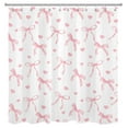 thumbnail image 4 of HVEST Pink Bow Shower Curtain, Heart Valentines Day Shower Curtain - Pink and White Bathroom Decor, Waterproof Polyester Fabric, Includes 12 Hooks, 72x72 Inches, 4 of 7