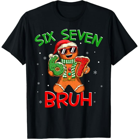 67 Christmas 6 7 Meme Gingerbread Man Xmas Pajamas Holiday T-Shirt Shirts