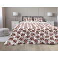 thumbnail image 1 of Fruits Comforter & Sham Bedding Set, Pomegranate Flowering Blurry Watercolor Mediterranean Taste Shrub Image, 3 pcs Duvet Set Microfiber Filling Quilt, 5 Sizes, Red Umber Rose, by Ambesonne, 1 of 4