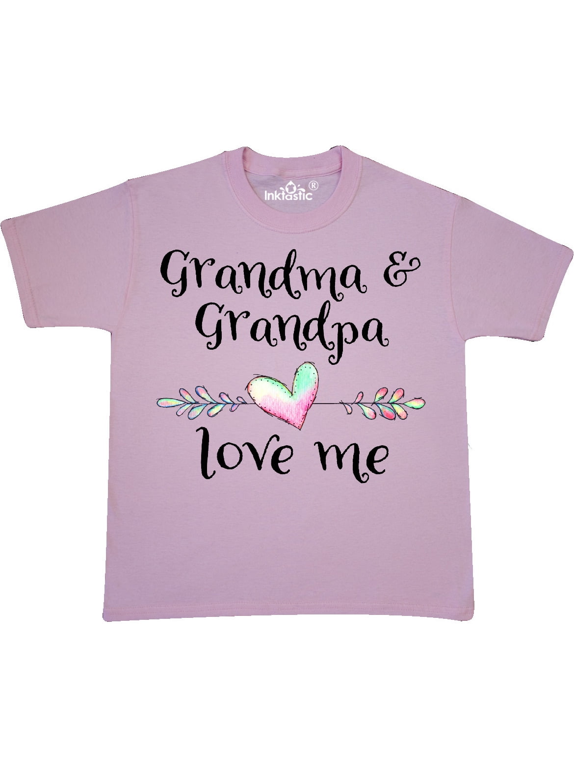 Grandma and Grandpa Love Me- Heart Grandchild Youth T-Shirt - Walmart