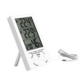 thumbnail image 1 of Medidor de temperatura y humedad LCD, termómetro higrómetro para interiores y exteriores con reloj despertador, monitor de humedad y clima, 1 of 5