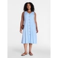 thumbnail image 2 of Time and Tru Women's Sleeveless Fit and Flare Midi Dress, Sizes XS-XXXL, 2 of 5