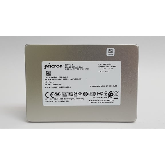 Pre-Owned Micron 1300 MTFDDAK256TDL 256 GB SATA III 2.5 in Solid State Drive (Good)