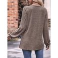thumbnail image 4 of Camisas de Larga para Mujer, Moda Otoño 2025, Blusas Elegantes e Informales, Blusas Tipo Túnica Plisadas con Cuello Redondo. Caqui S, 4 of 10
