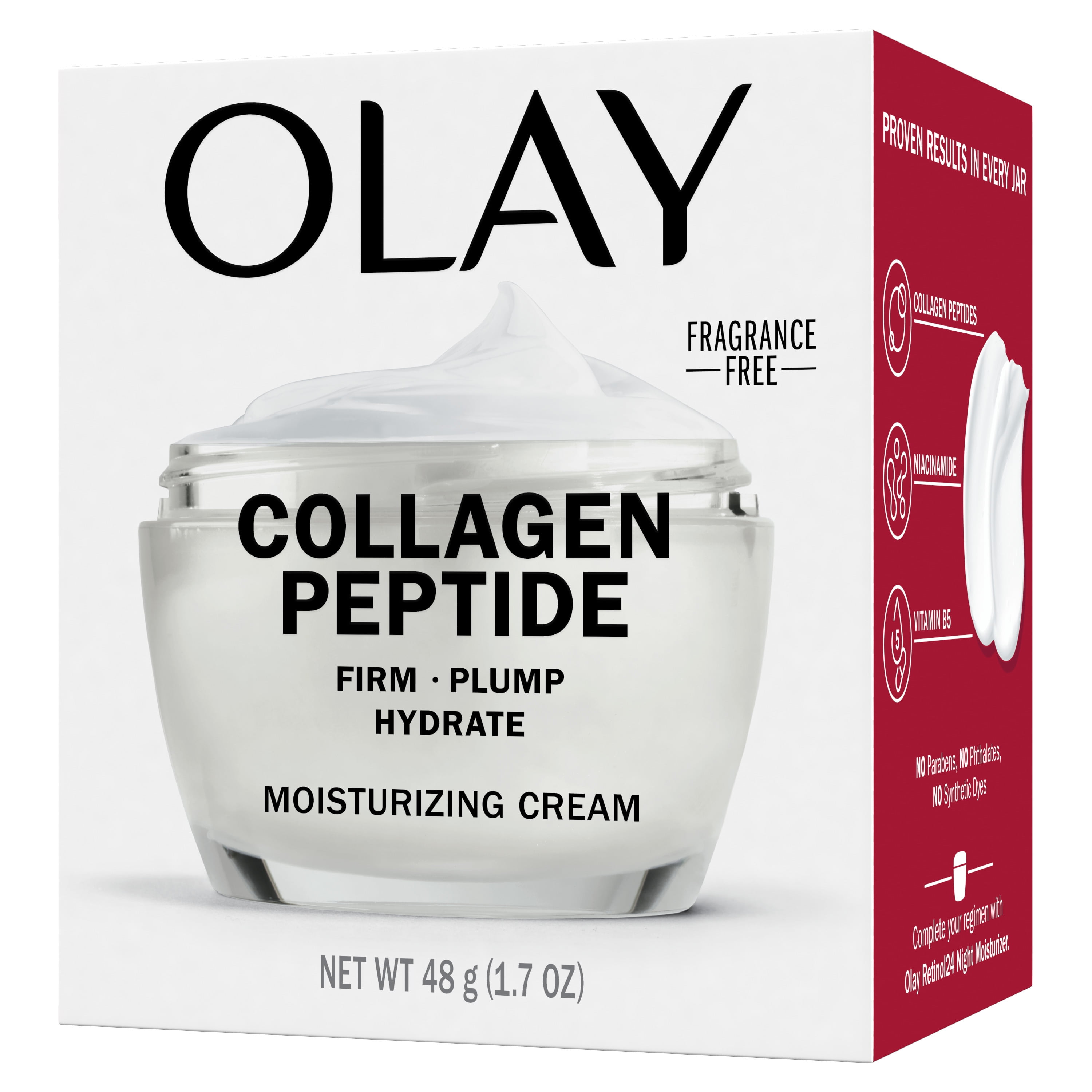 Olay Regenerist Collagen Peptide 24 Moisturizer Fragrance Free Dermatologist Tested 1.7 oz Walmart